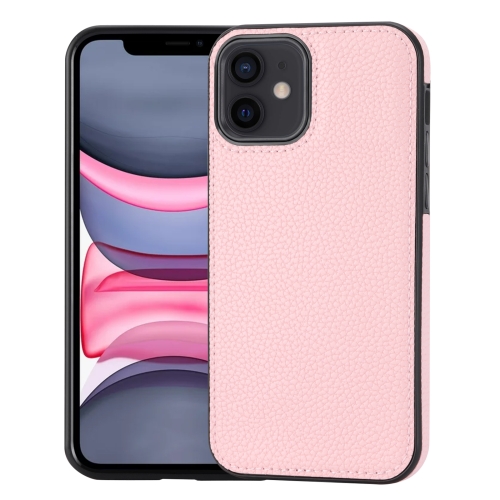 

For iPhone 11 Litchi Pattern Stitched Side-mounted Phone Case(Pink)