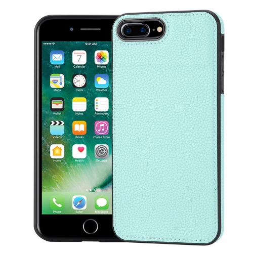 

For iPhone 7 Plus/8 Plus Litchi Pattern Stitched Side-mounted Phone Case(Mint Green)