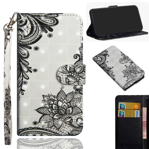 

For Samsung Galaxy A31 3D Painting Pattern Horizontal Flip TPU + PU Leather Case with Holder & Card Slots & Wallet(Diagonal Black Flower)