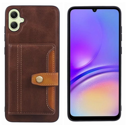 

For Samsung Galaxy A05 Calfskin Card Slot TPU + PU Phone Case(Brown)