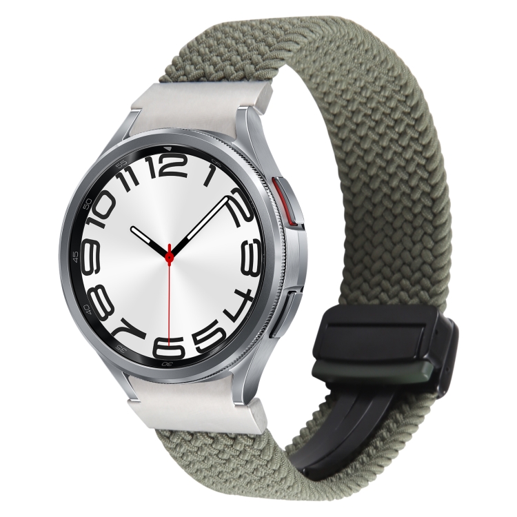 

For Samsung Galaxy Watch 6 / 5 / 4 Magnetic Fold Buckle Nylon Woven Watch Band(Green)