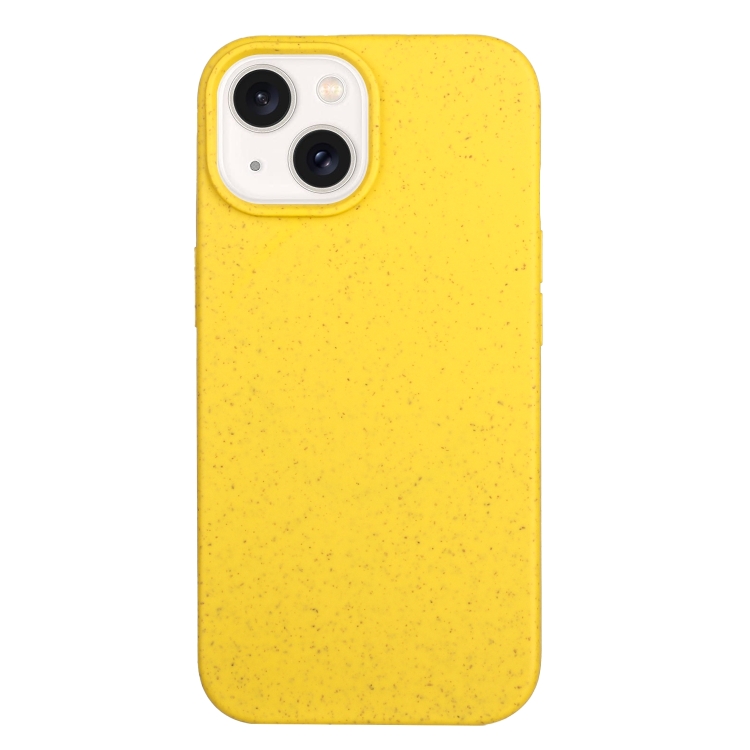 

For iPhone 14 Plus Wheat Straw Material + TPU Phone Case(Yellow)