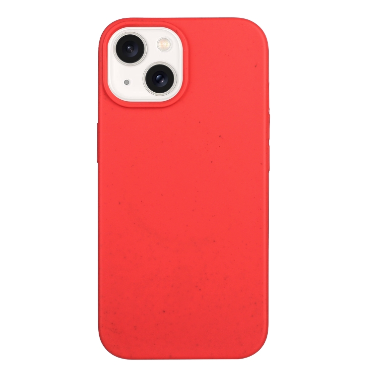 

For iPhone 14 Wheat Straw Material + TPU Phone Case(Red)