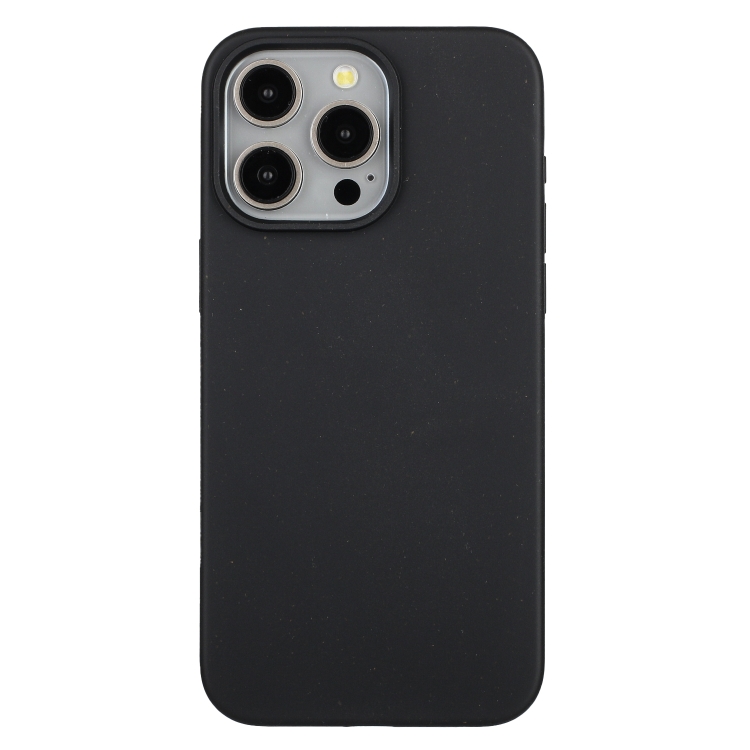 

For iPhone 14 Pro Wheat Straw Material + TPU Phone Case(Black)