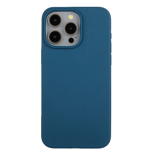 

For iPhone 14 Pro Max Wheat Straw Material + TPU Phone Case(Blue)