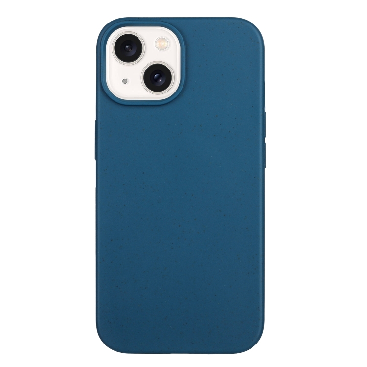 

For iPhone 13 Wheat Straw Material + TPU Phone Case(Blue)