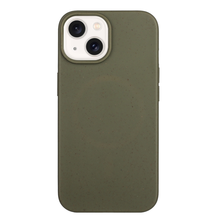 

For iPhone 13 Wheat Straw Material + TPU Phone Case(Army Green)