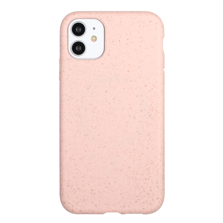 

For iPhone 12 Wheat Straw Material + TPU Phone Case(Pink)