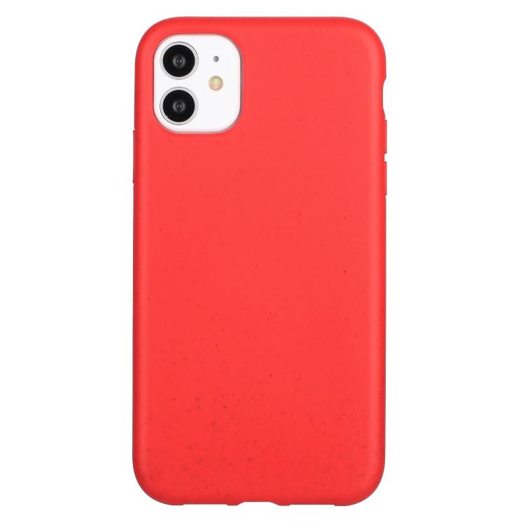 

For iPhone 11 Wheat Straw Material + TPU Phone Case(Red)
