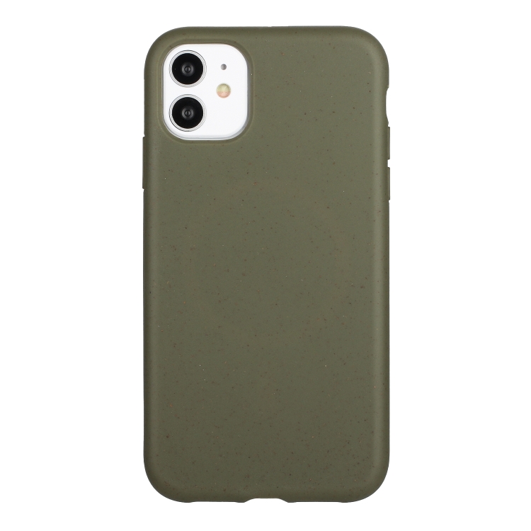

For iPhone 11 Wheat Straw Material + TPU Phone Case(Army Green)