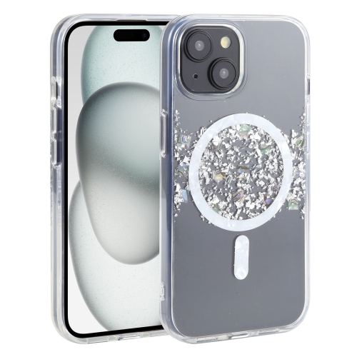 

For iPhone 15 DFANS DESIGN Magsafe Magnetic Starlight Shining Phone Case(Silver Foil Shell)