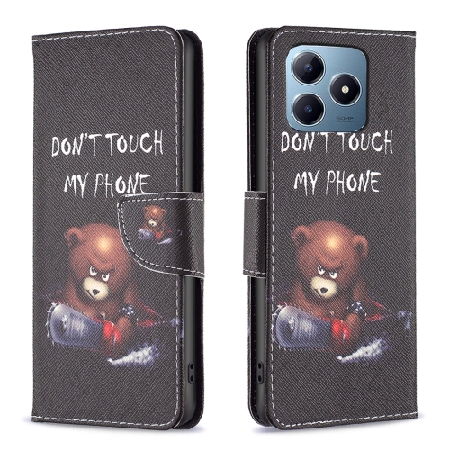 

For Realme C61 / C63 Colored Drawing Pattern Leather Phone Case(Bear)