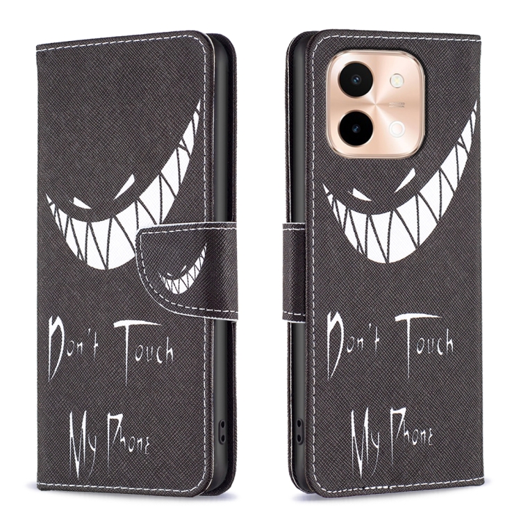

For vivo Y28 4G Colored Drawing Pattern Leather Phone Case(Smirk)