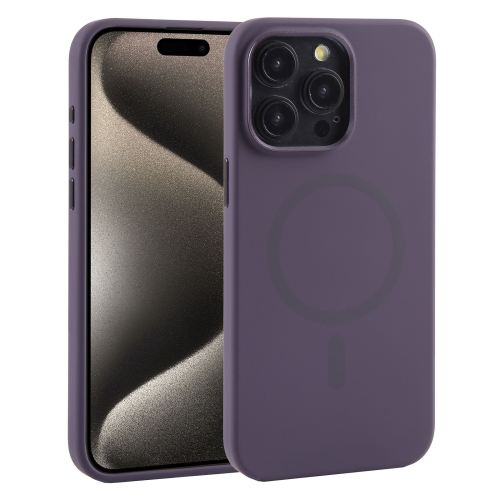 

For iPhone 15 Pro Max Mutural Karen Series Liquid Silicone Magsafe Phone Case(Dark Purple)