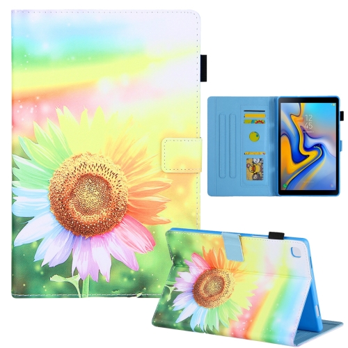 

For Samsung Galaxy Tab A9 Colored Drawing Leather Tablet Case(Sunflower)