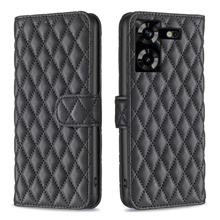 

For Tecno Pova 5 Diamond Lattice Wallet Flip Leather Phone Case(Black)