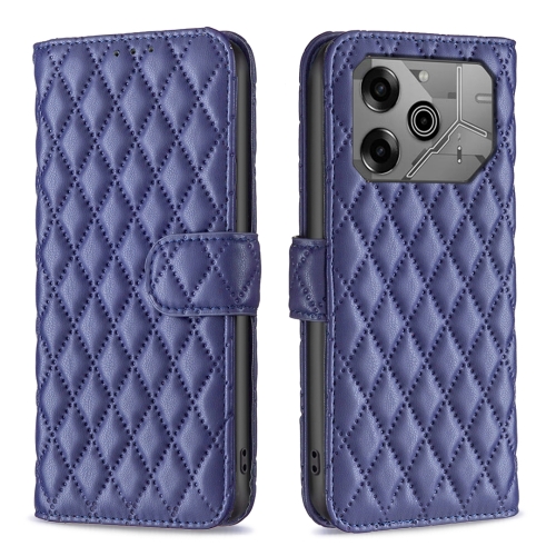 

For Tecno Pova 6/6 Pro 5G Diamond Lattice Wallet Flip Leather Phone Case(Blue)
