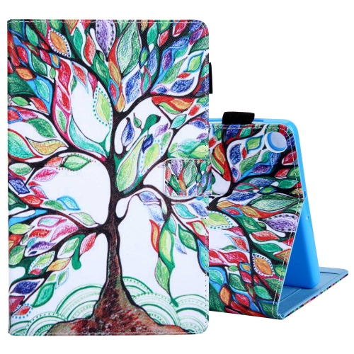 

For Samsung Galaxy Tab A9 Colored Drawing Leather Tablet Case(Life Tree)