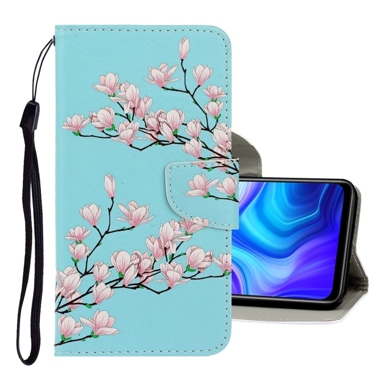 

For Xiaomi Redmi Note 9 3D Colored Drawing Horizontal Flip PU Leather Case with Holder & Card Slots & Wallet(Magnolia)