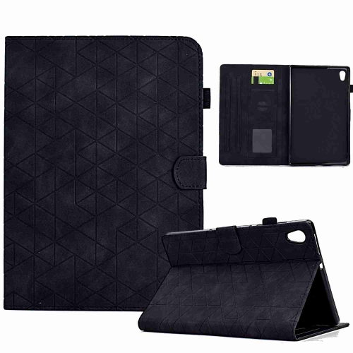 

For Lenovo Tab M10 HD 2nd Gen Rhombus TPU Smart Leather Tablet Case(Black)