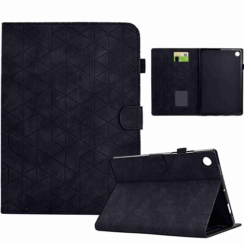 

For Samsung Galaxy Tab A8 2022 SM-X200 Rhombus TPU Smart Leather Tablet Case(Black)