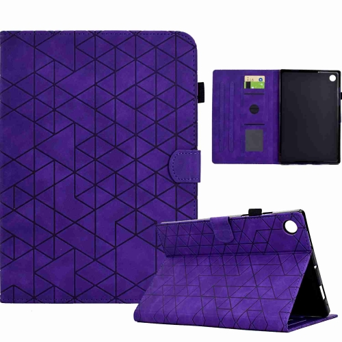 

For Samsung Galaxy Tab A9 Rhombus TPU Smart Leather Tablet Case(Purple)