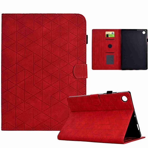 

For Samsung Galaxy Tab A9 Rhombus TPU Smart Leather Tablet Case(Red)