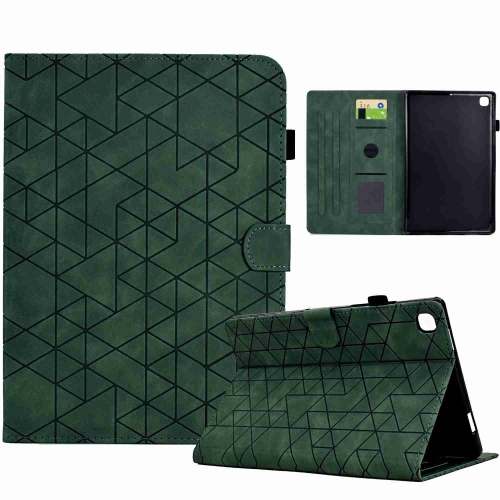 For Samsung Galaxy Tab S6 Lite P610 Rhombus TPU Smart Leather Tablet Case(Green) for xiaomi pad 6 pad 6 pro nillkin bumper pro camshield tablet leather case blue