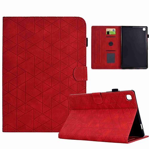 

For Samsung Galaxy Tab S6 Lite P610 Rhombus TPU Smart Leather Tablet Case(Red)