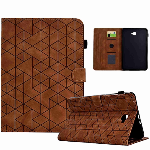 

For Samsung Galaxy Tab A 10.1 T580 Rhombus TPU Smart Leather Tablet Case(Brown)