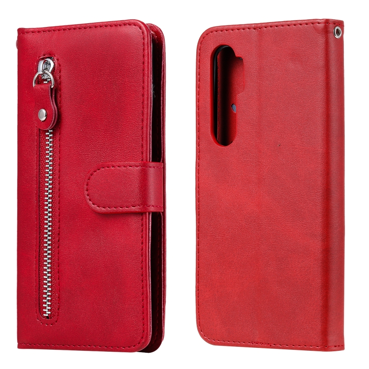 

For Xiaomi Mi Note 10 Lite Fashion Calf Texture Zipper Horizontal Flip Leather Case with Stand & Card Slots & Wallet Function(Red)