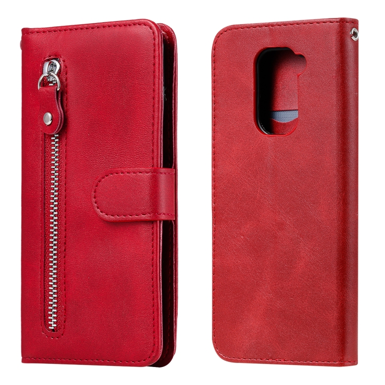 

For Xiaomi Redmi Note 9 / 10X 5G Fashion Calf Texture Zipper Horizontal Flip Leather Case with Stand & Card Slots & Wallet Function(Red)