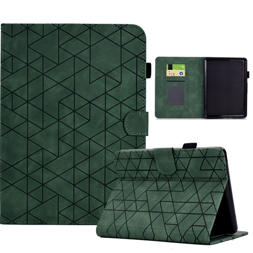 

For Amazon Kindle Paperwhite 12th Gen 2024 Rhombus TPU Smart Leather Tablet Case(Green)