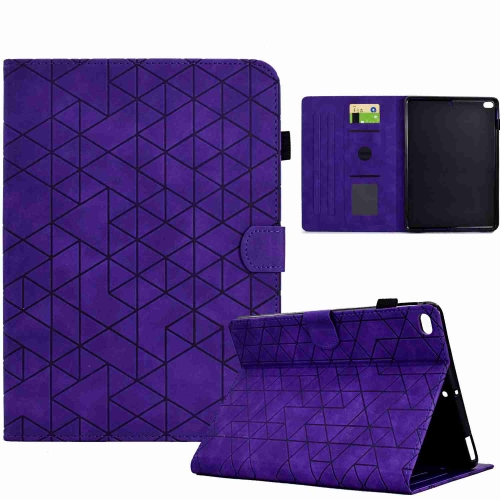 

For iPad Air / Air 2 / 9.7 2017 / 2018 Rhombus TPU Smart Leather Tablet Case(Purple)