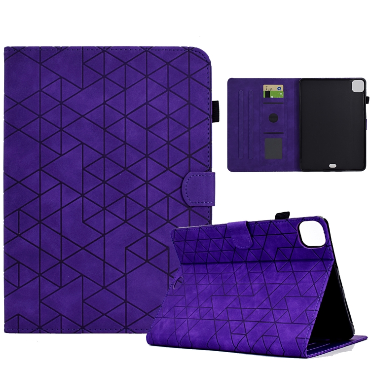 

For iPad Pro 11 2024 Rhombus TPU Smart Leather Tablet Case(Purple)