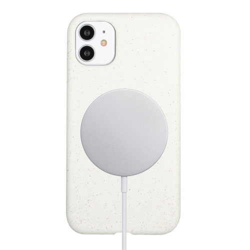 

For iPhone 12 Wheat MagSafe Magnetic Straw Material + TPU Phone Case(White)