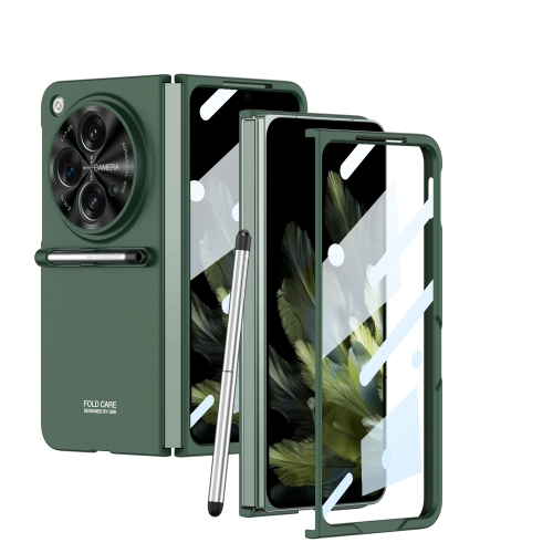 

For OPPO Find N3 / OnePlus Open GKK Ultra-thin Full Coverage Phone Flip Case with Pen(Green)