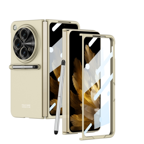 

For OPPO Find N3 / OnePlus Open GKK Ultra-thin Full Coverage Phone Flip Case with Pen(Gold)
