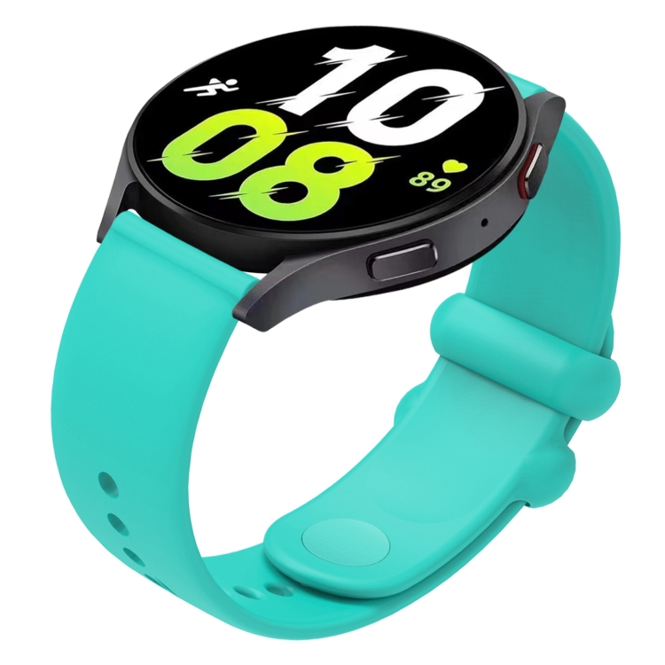 

22mm Universal Solid Color Reverse Buckle Silicone Watch Band(Teal)