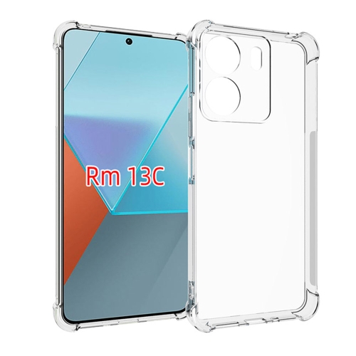 

For Xiaomi Redmi 13C Shockproof Non-slip Thickening TPU Phone Case(Transparent)