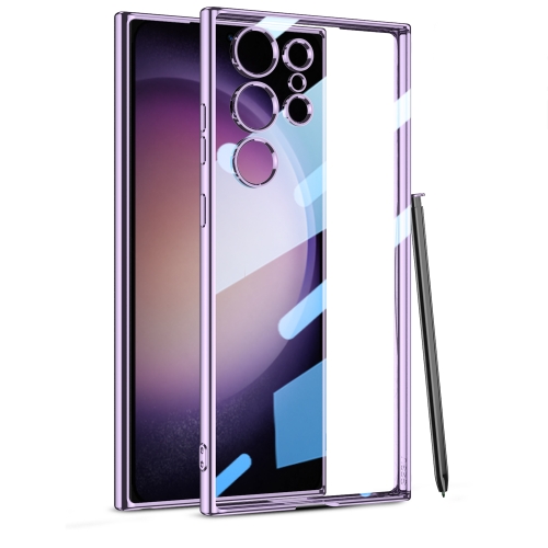 

For Samsung Galaxy S24 Ultra GKK Plating Transparent TPU Phone Case, Without pen(Purple)