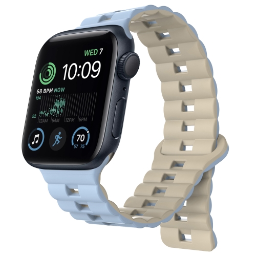 Per Apple Watch Series 5 Cinturino per orologio magnetico in silicone  bicolore con fibbia inversa da