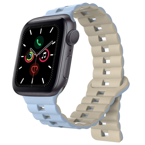 Per Apple Watch Series 5 Cinturino per orologio magnetico in silicone  bicolore con fibbia inversa da