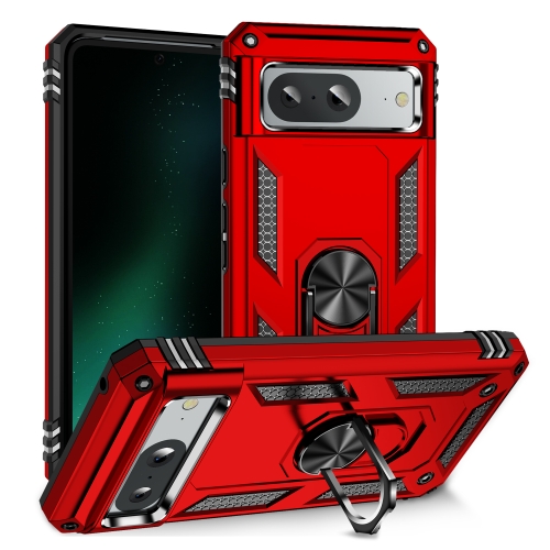 For Google Pixel 8a Shockproof TPU + PC Phone Case with Holder(Red) 5 50a way slip ring brush holder assembly 55x110x130mm