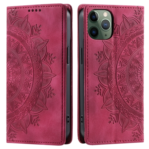 

For iPhone 11 Pro Max Totem Embossed Magnetic Leather Phone Case(Red)