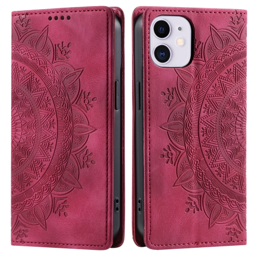 

For iPhone 11 Totem Embossed Magnetic Leather Phone Case(Red)