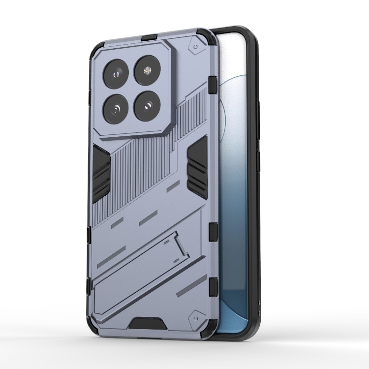 

For Xiaomi 14 Pro 5G Punk Armor 2 in 1 PC + TPU Phone Case with Holder(Grey)