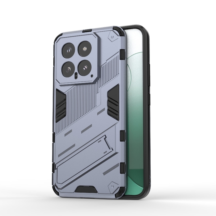 

For Xiaomi 14 5G Punk Armor 2 in 1 PC + TPU Phone Case with Holder(Grey)