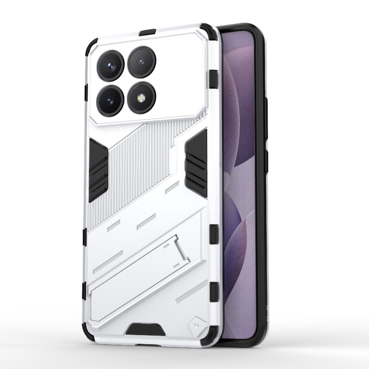 

For Xiaomi Redmi K70 5G Punk Armor 2 in 1 PC + TPU Phone Case with Holder(White)
