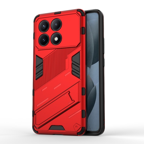 

For Xiaomi Redmi K70E 5G Punk Armor 2 in 1 PC + TPU Phone Case with Holder(Red)